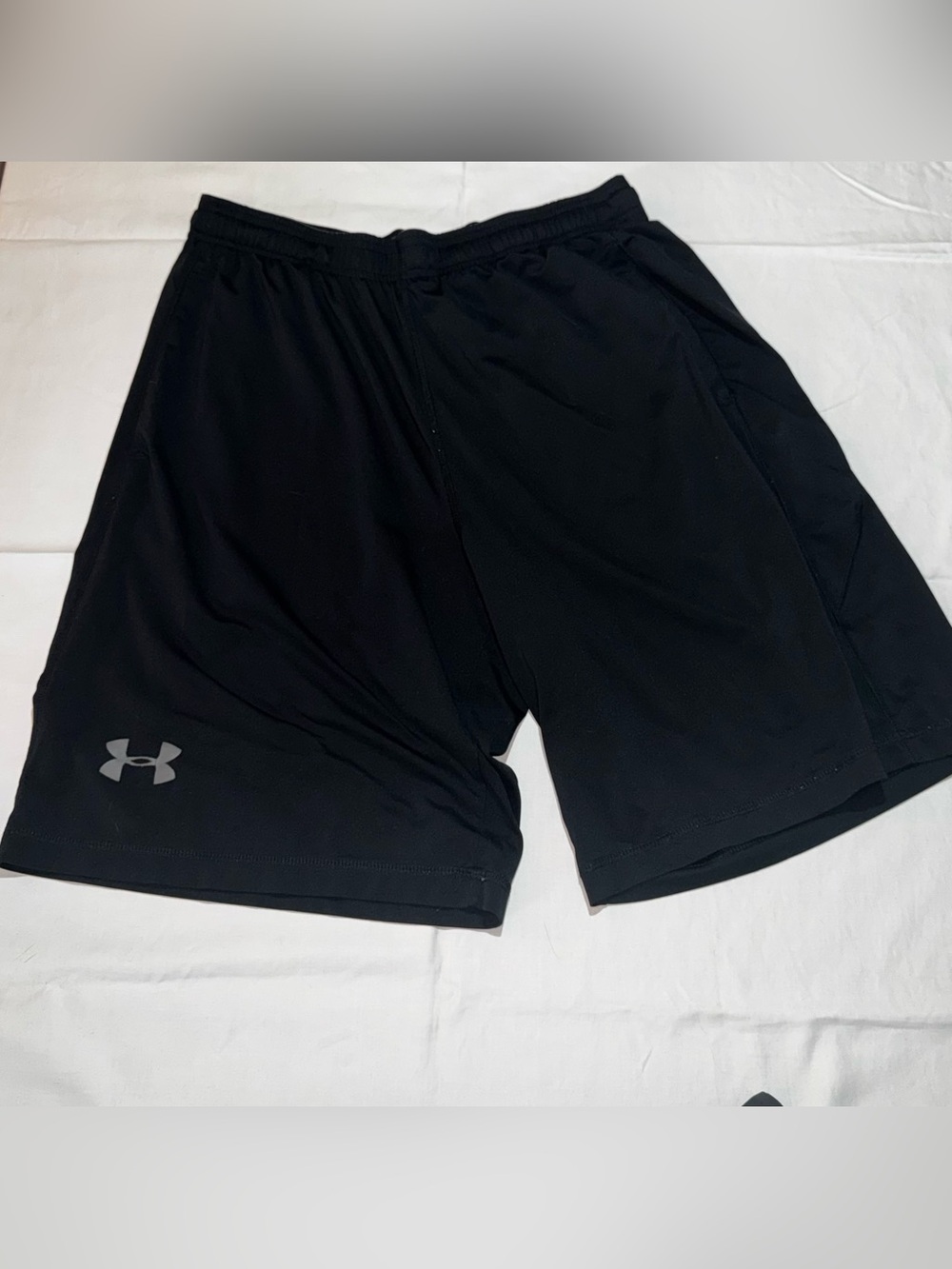 Under Armour Black Athletic Shorts with Gray Logo